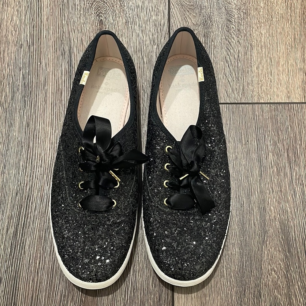 Kate Spade x Keds Black Glitter Shoes